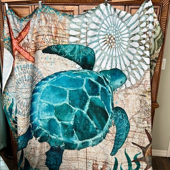 Sea Turtle Life Shower Curtain - Picture 2 of 4